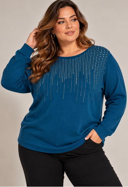 Immagine di PLUS SIZE ROUNDNECK SWEATER WITH RHINESTONES